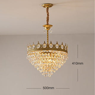 French crystal chandelier gold ornate vintage ceiling lamp