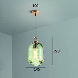 Suspension Rétro - Luminaire Suspendu en Verre Lanterne Verte avec Éclat de Style Vintage