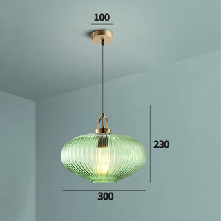 Green lantern pendant — retro glass ceiling fixture