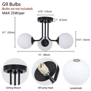 Retro multi head glass ball ceiling light – warm glow