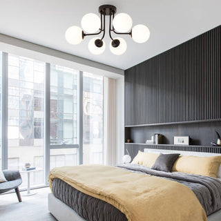 Retro Glass Ceiling Light – Multi Heads Ceiling Lamp with Warm Glow and Glass Balls