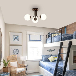 Glass ball multi head ceiling fixture retro – warm glow