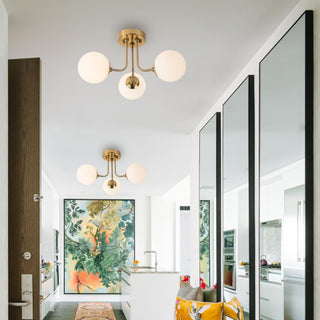 Retro Glass Ceiling Light – Multi Heads Ceiling Lamp with Warm Glow and Glass Balls