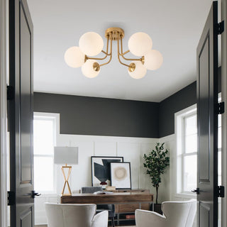 Retro Glass Ceiling Light – Multi Heads Ceiling Lamp with Warm Glow and Glass Balls