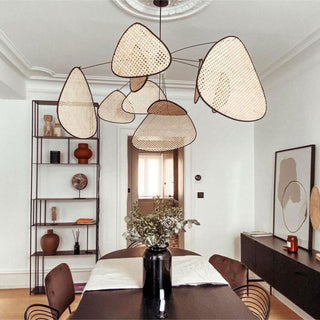 Suspension de cuisine en rotin – Luminaire suspendu moderne et réglable de style bohème