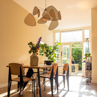 Suspension de cuisine en rotin – Luminaire suspendu moderne et réglable de style bohème