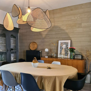 Suspension de cuisine en rotin – Luminaire suspendu moderne et réglable de style bohème