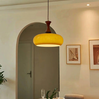 Yellow dome retro pendant lamp — kitchen fixture