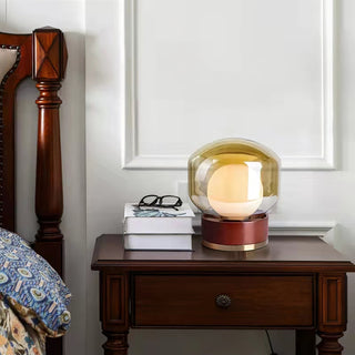 Contemporary glass lamp ambient — round metal wood