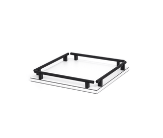 leather square tray pinetti knurled handle decorative serving front view