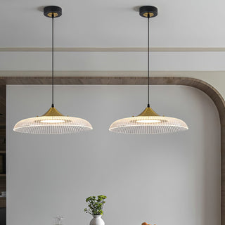 Modern gold bowl pendant in interior — LED black ceiling lamp