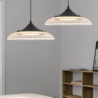Black gold LED pendant from above — modern bowl ceiling lamp
