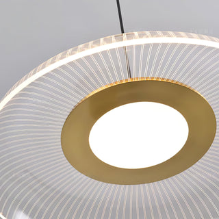 Gold black LED pendant top view — modern bowl ceiling fixture