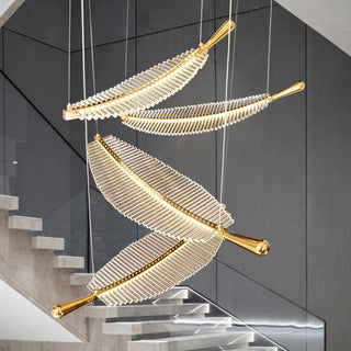 LED Crystal Chandelier – Modern Leaf Design Light | Energy Efficient Living Room Lighting