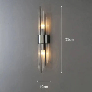 Crystal Wall Light – Rectangular Aluminium Wall Sconce with Warm White LED Bulbs
