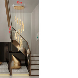 Lustre Moderne en Cristal – Suspension Élégante pour Salon avec Éclairage LED Intégré