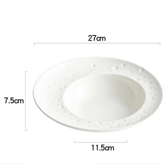 ceramic dining plate earthworks handcrafted porcelain dinnerware elegant tableware set top view