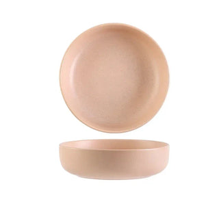 japanese ceramic dinnerware earthworks minimalist porcelain tableware pink plates bowls angle view