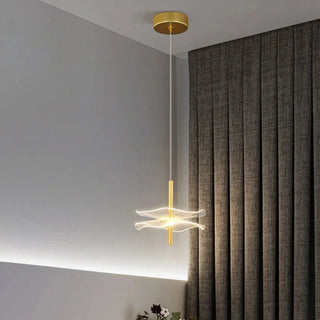 Modern LED Pendant Light – Scandinavian Gold Lampshade With Soft Ambient Lighting