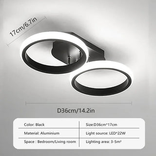 Modern Aluminum Ceiling Light – Black LED Fixture | Energy Efficient Lighting