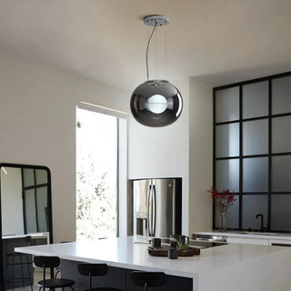 White glass pearl pendant lamp close-up — premium handcrafted fixture