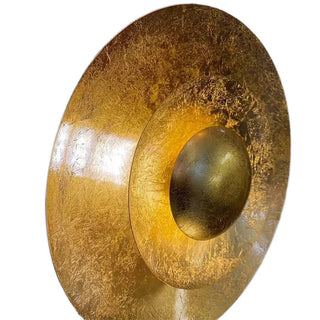 Gold dimmable wall lamp close-up — touch switch metal sconce