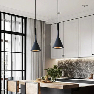 Conical Aluminum Pendant | Adjustable Cable Lighting - Matte Finish Light Fixture