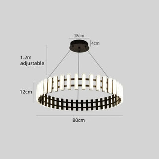 Modern Iron Chandelier – Circular LED Lighting Fixture for Living Room | Easy Install