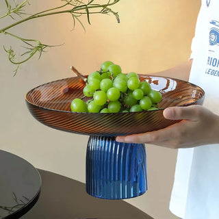 crystal glass bowl earthworks handcrafted luxury dining fruit bowl elegant tableware lifestyle view