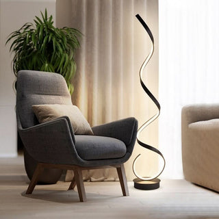 Contemporary Floor Lamp – Twisted Spiral Design | Dimmable LED Lighting