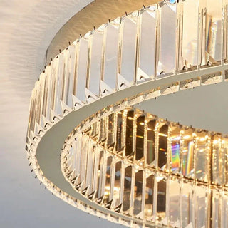 LED Ceiling Light – Modern Gold Finish Crystal Lamp with Adjustable Warm Ambient Lighting
