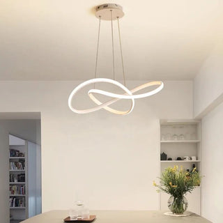 Organic Design Chandelier – Modern Aluminum Light Fixture with Clover Lampshade