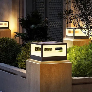 Solar Pillar Lamp – Stainless Steel Outdoor Solar Lighting With Warm White LED