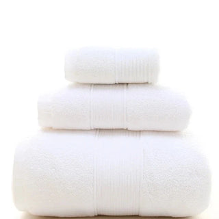 cotton bath towel set high absorbency quick drying luxury white fiamma neri front view