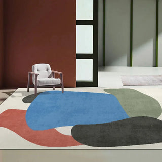 abstract art rug italian luxury woven rectangle rug tela nativa close-up