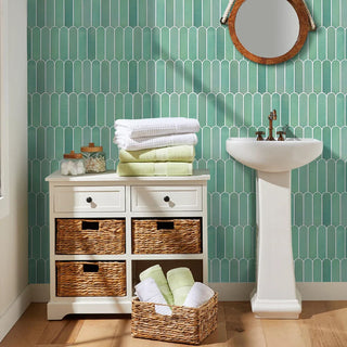toscana tile panels green pvc self-adhesive waterproof wall panels 30x30cm set view