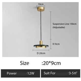 Copper Pendant Light – Minimalist Polished Copper Finish LED Bedroom Lighting