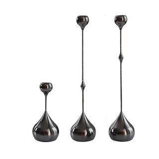 handcrafted glass iron water drop candle holder modern home decor front view