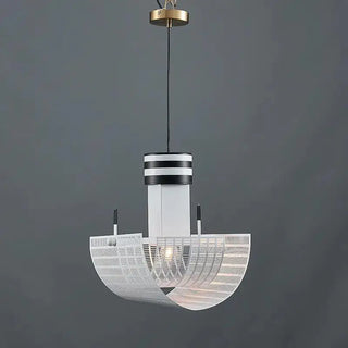 Black White Pendant Lamp – Modern LED Cord Light With Rotary Switch Control