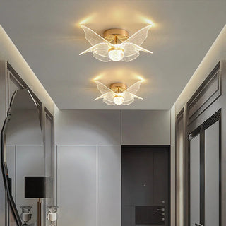 Gold LED Ceiling Light – Modern Nordic Design Acrylic Fixture for Living Room