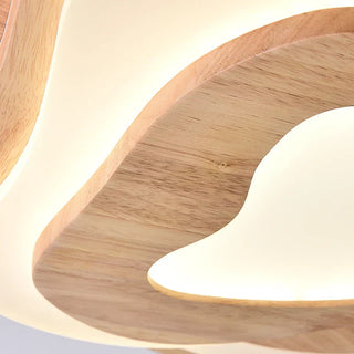 Natural Wood Ceiling Light – Modern LED Acrylic Lamp | Stylish Surface Mount