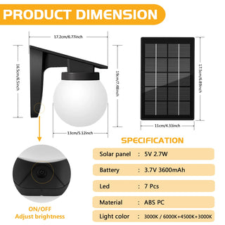 Art Deco Solar Light – Energy Efficient LED Garden Lighting Fixture | Weather Resistant Wall Sconce