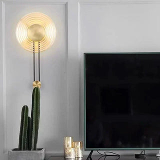 Nordic Wall Lamp – Modern Wall Sconce with Black Gold Frame & Amber Diffuser