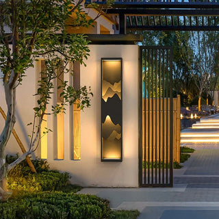 Modern Garden Wall Light – Outdoor Wall Sconce with Mountain Landscape Design