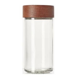 japanese seasoning jar glass wooden lid eco-friendly spice storage set close-up