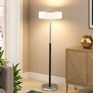 Glass Wood Floor Lamp – Modern Living Room Lamp With Soft LED Lighting
