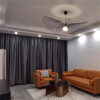 Straw Hat LED Chandelier – Modern Pendant Light | Elegant Dining Room Lighting