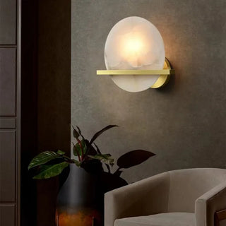 Marble Wall Sconce – Spanish Marble Lamp with Gilded Copper Light | Luxury Home Lighting