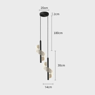 Modern Suspension Light – Spiral Pendant Lamp with PVC Lampshade & LED