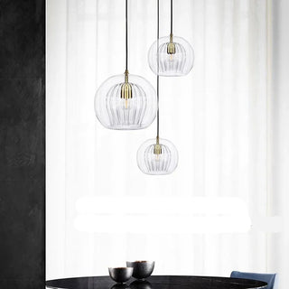 Painted Glass Pendant Light – Elegant Beehive Pendant Lamp with LED Lighting